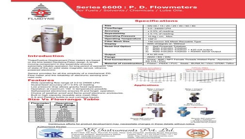 Toshniwal Turbine flow meters PDF
