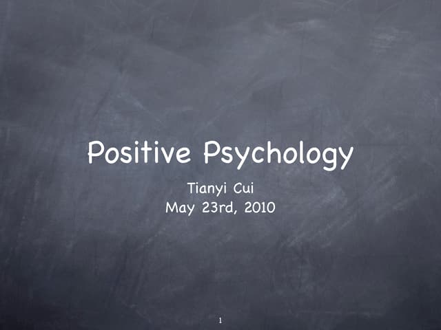 Positive Psychology