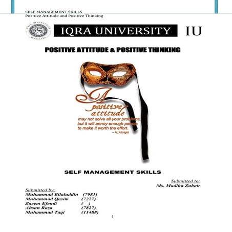Positive attitude | PDF