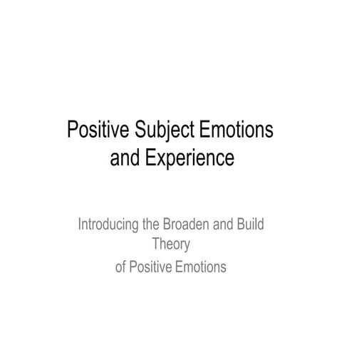Positive Emotions 