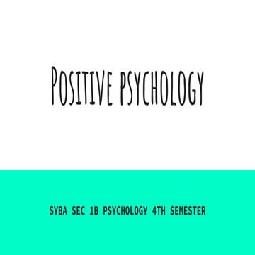 Positive psychology