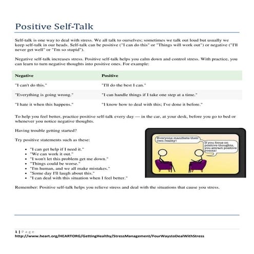 Positive Self Talk: 4 Ways To Manage Stress