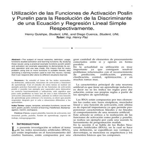 Redes neuronales-funciones-activacion-hardlim- hardlims-matlab | PDF