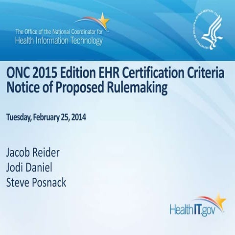 ONC 2015 Edition EHR Certification Criteria