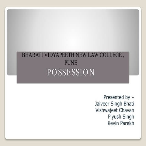 Possession jurisprudence