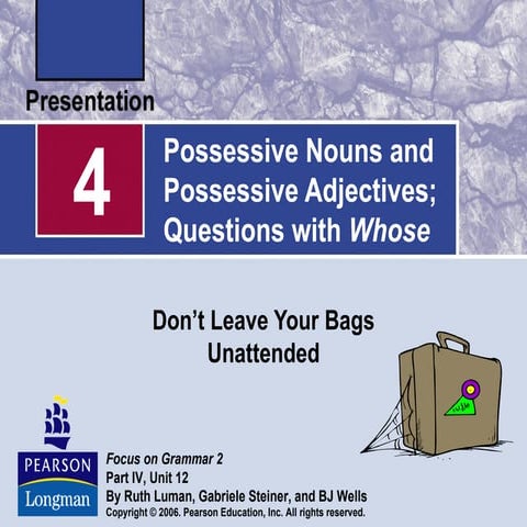Possessive nouns and possessive adjectives