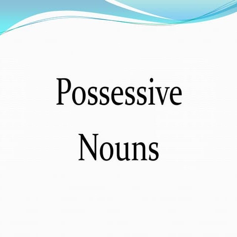 Possessive nouns presentation