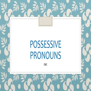 Possessive pronouns