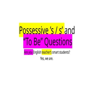 Possessive’s.pptx - English grammar A1 Level | PPTX
