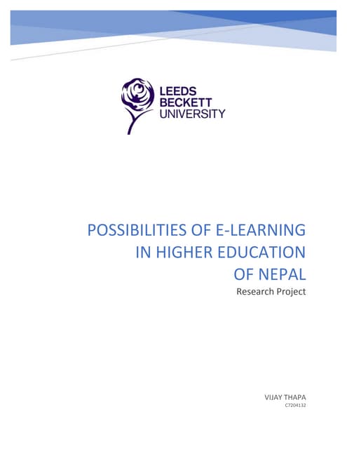 Possibilities of e-learning in Nepal