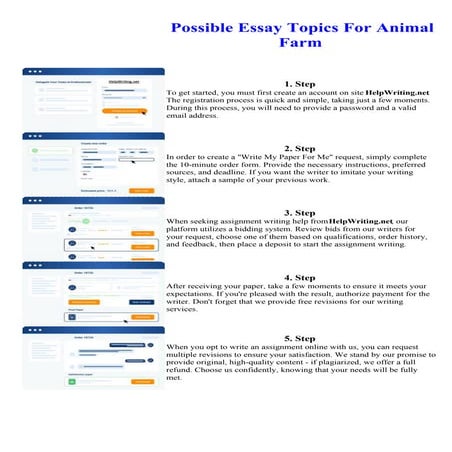 Possible Essay Topics For Animal Farm. Online assignment writing service.
