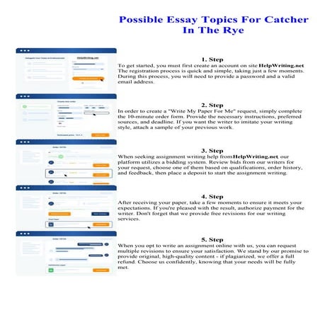 Possible Essay Topics For Catcher In The Rye
