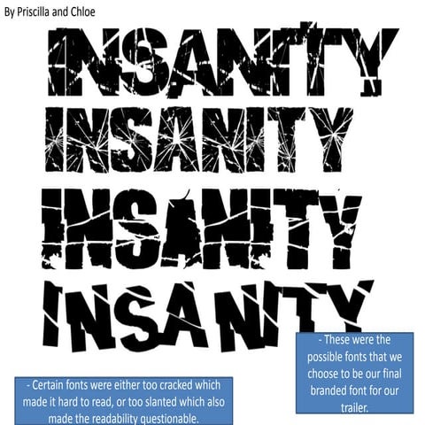 Possible fonts for insanity