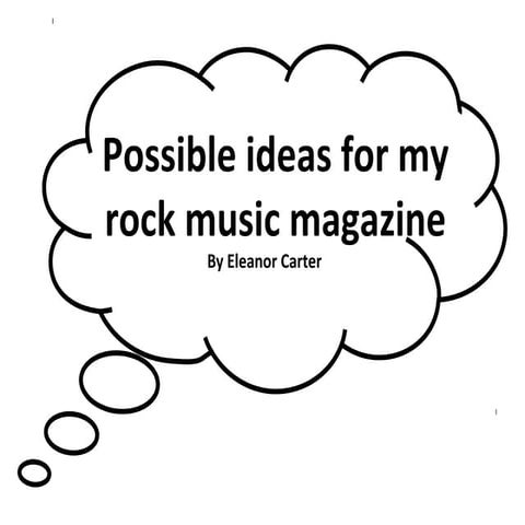 Possible ideas for music magazine