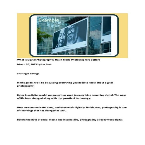 What is Digital Photography