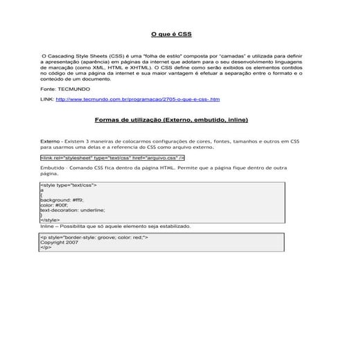 Aula 4 - VISÃO GERAL CSS