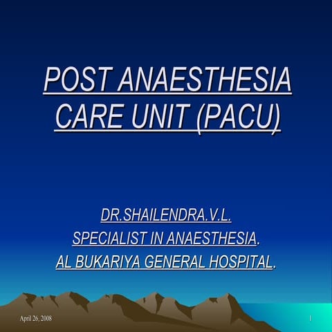 Post Anesthesia Care Unit