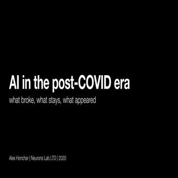 AI in the post-COVID era