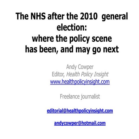 Quality in the NHS: OHE Annual Lecture with Alan Maynard | PDF