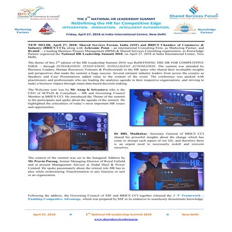 Post Event Report HR Leadership Summit-2018