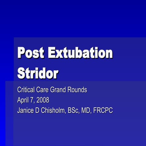 Post extubation stridor