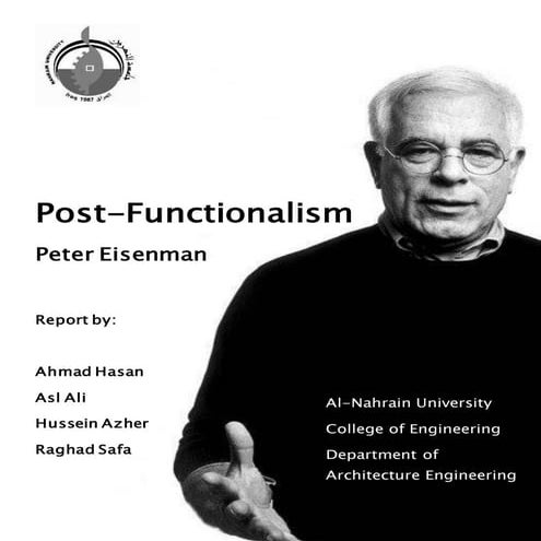 Post-Functionalism research - Peter Eisenman 1976