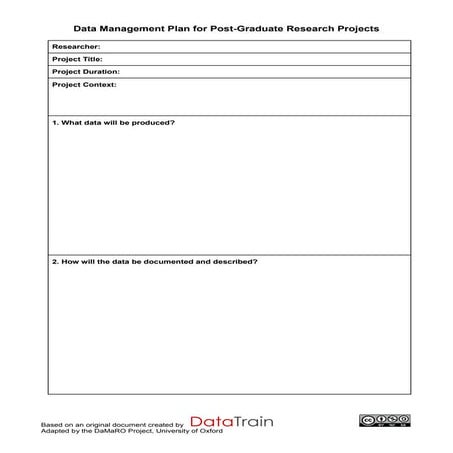 Data management plan template