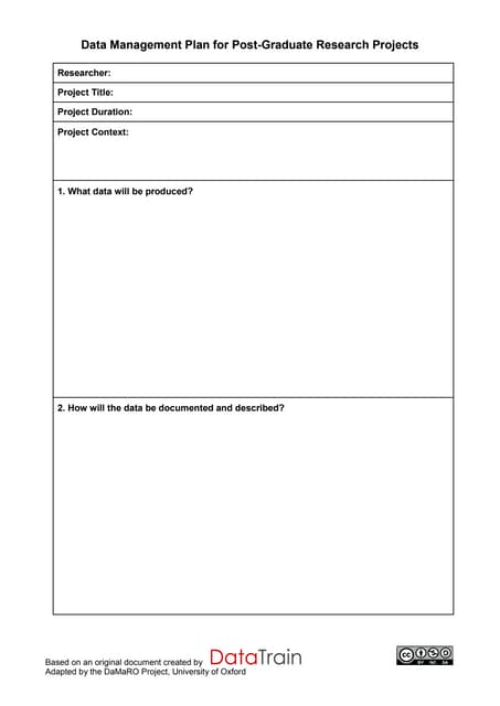 Data Management Lab: Data management plan instructions | PDF | Internet ...