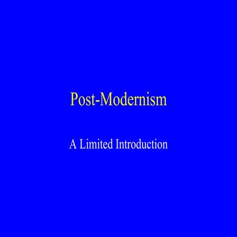 Post modernism
