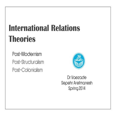 Postmodernism, post-structuralism, and post-colonialism in IR