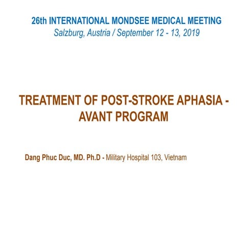 Post stroke aphasia - avant program - mondsee 2019 | PPT