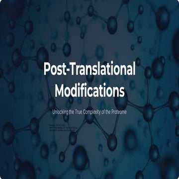 Post-Translational Modifications.ppt molecular biology | PDF