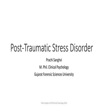 Post Traumatic Stress Disorder
