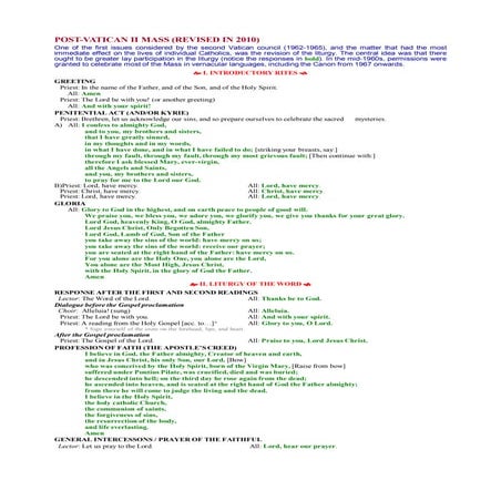 Post-Vatican II Mass