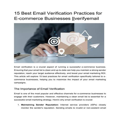 15 Best Email Verification Practices for