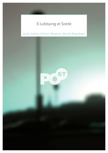 PO-ST : E-lobbying et santé 