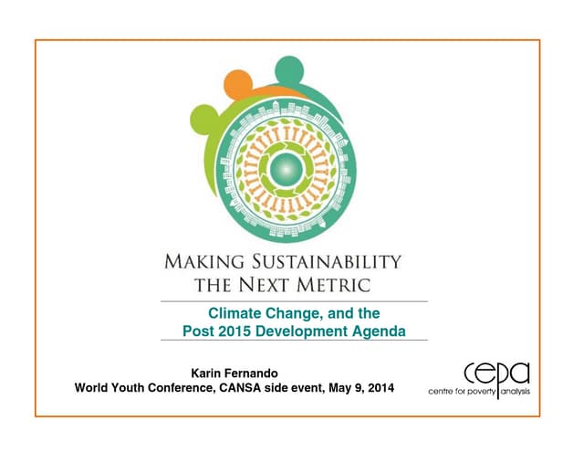 Post-2015 Discussion on Climate Change and the Sustainable Development Goals