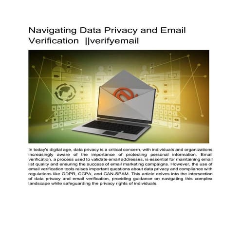 Navigating Data Privacy and Email  Verification ||verifyemail