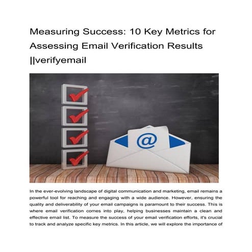 Measuring Success: 10 Key Metrics for  Assessing Email Verification Results |...