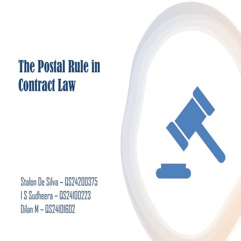 Postal Rule Postal Rule Postal Rule Postal Rule