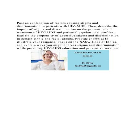 Post an explanation of factors causing stigma and discrimination | DOCX
