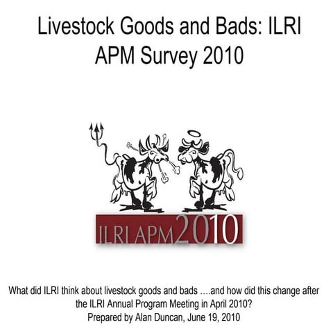 Livestock Goods and Bads: ILRI APM Survey 2010