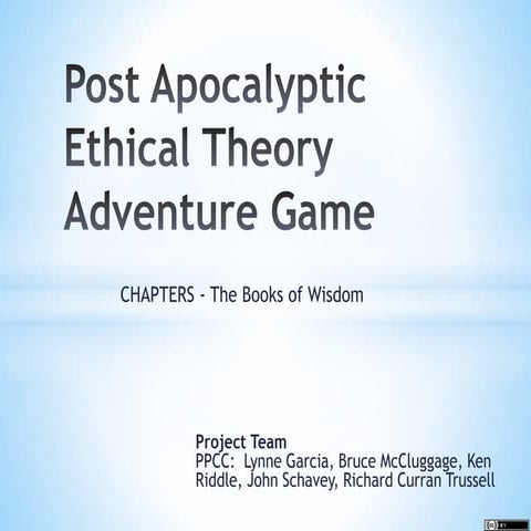 Post apocalyptic ethical theory adventure game