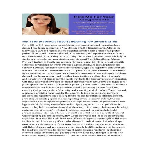 Post a to response explaining how current laws and.docx