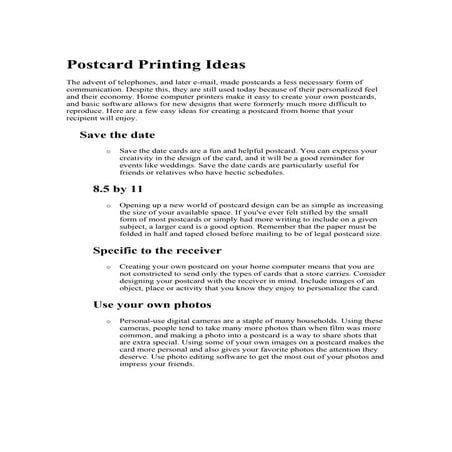 Postcard design guidelines | PDF