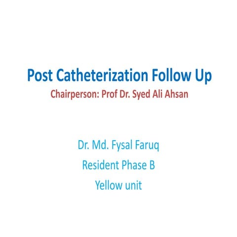 cardiac care after angiogram | PPTX