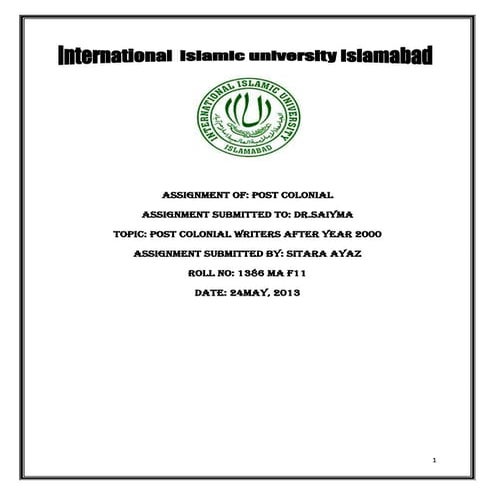  post colonial writers after year 2000