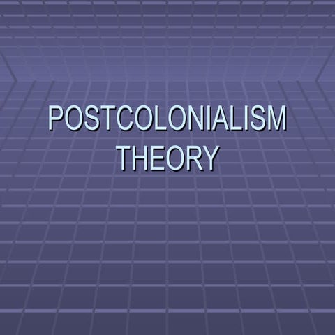 Postcolonialism by Jerry Slater for A2 Comms and Culture