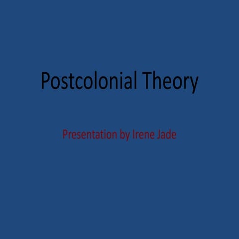 Postcolonial theory