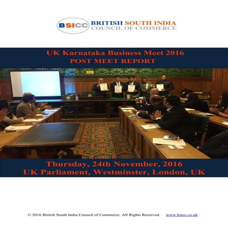 UK Karnataka Business Meet 2016 - Post Conference report 